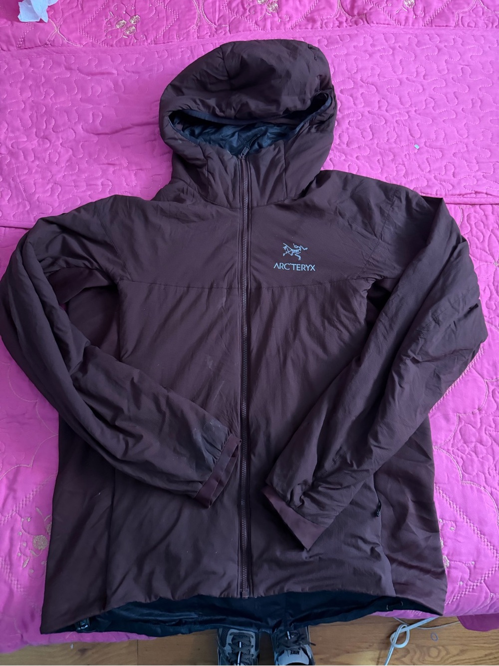 Arc'teryx Men's Dark Brown Hooded Lightweight Jacket
